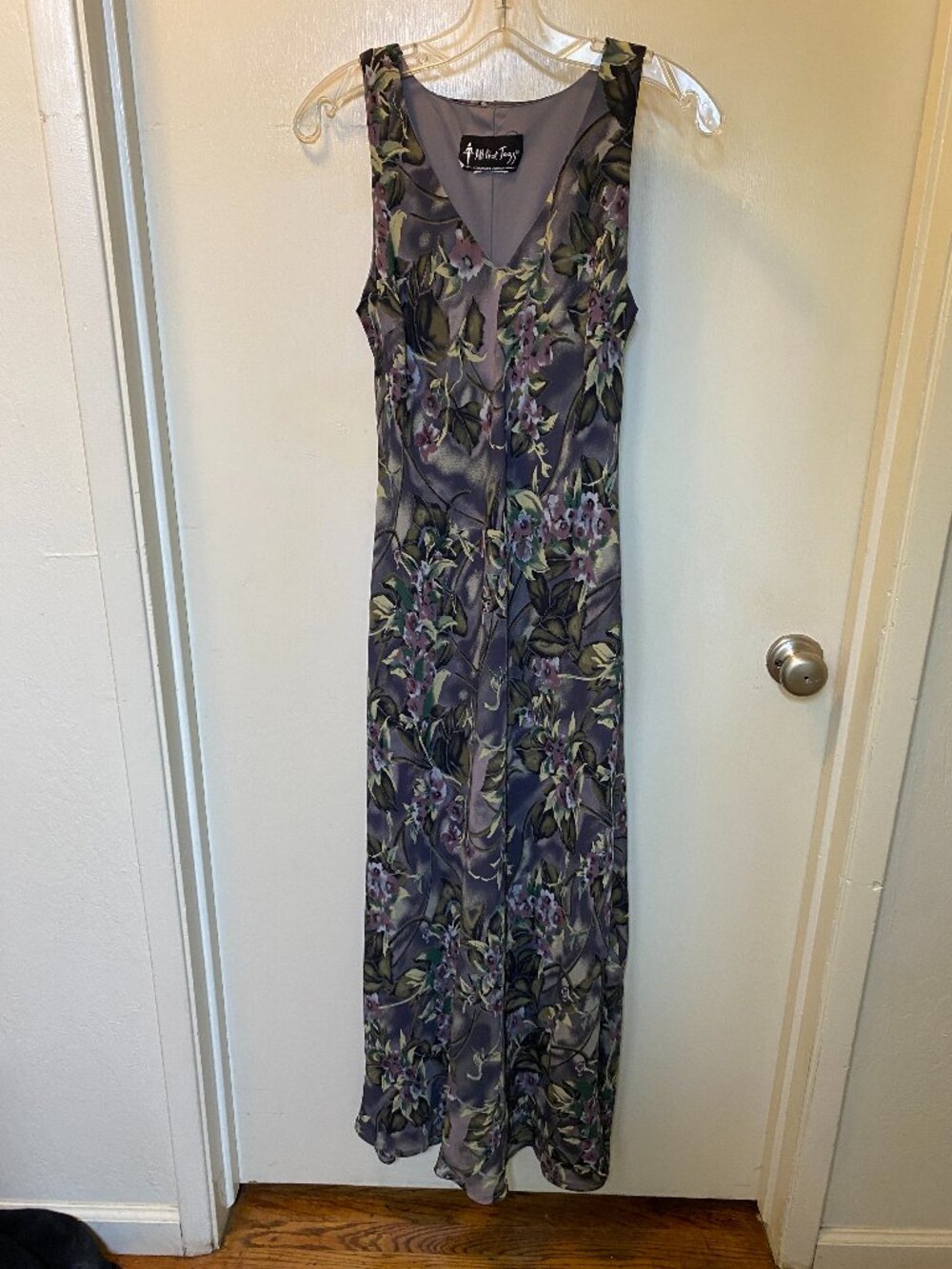 All That Jazz Floral Maxi Dress Lavender Purple Sleeveless Vintage Cottage Small